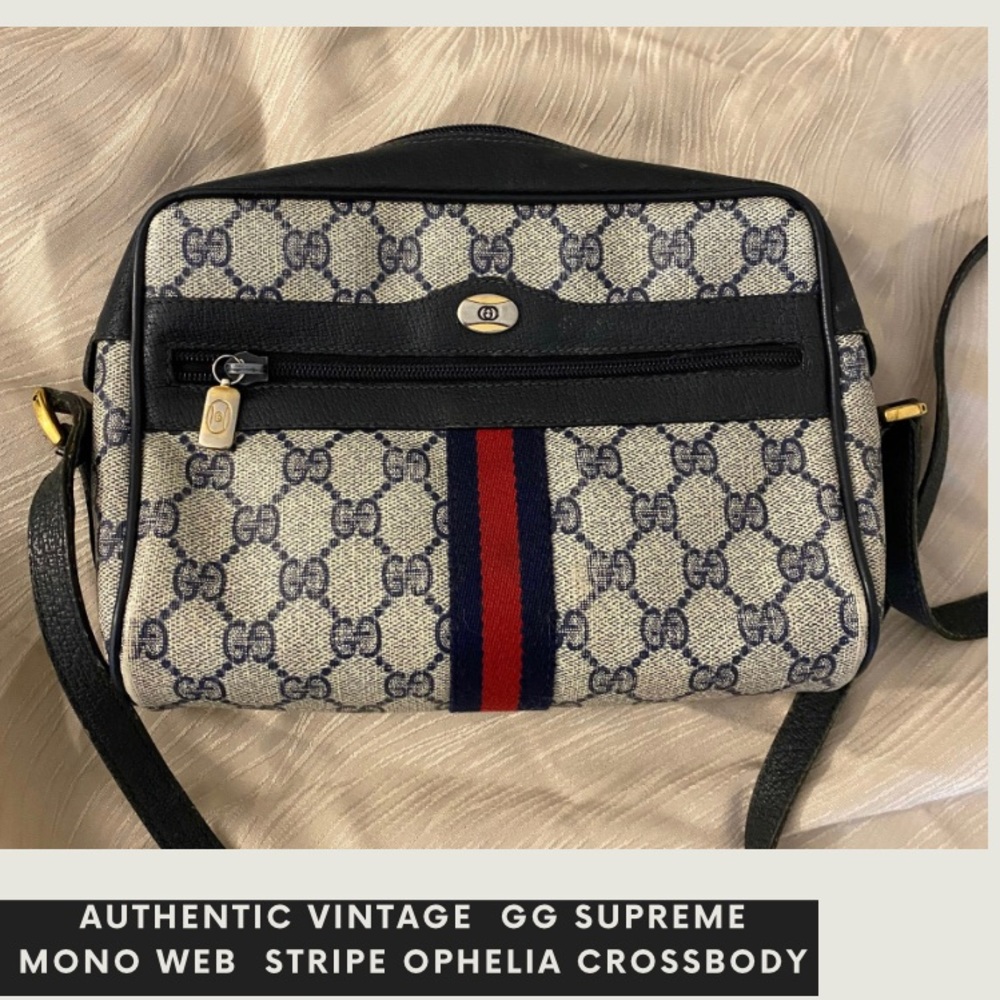 Vintage Gucci GG Supreme Mono Web Stripe Ophidia Crossbody